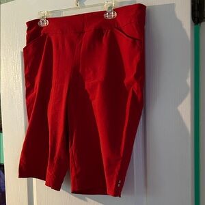Kim Rogers Red Ponte Bike Shorts